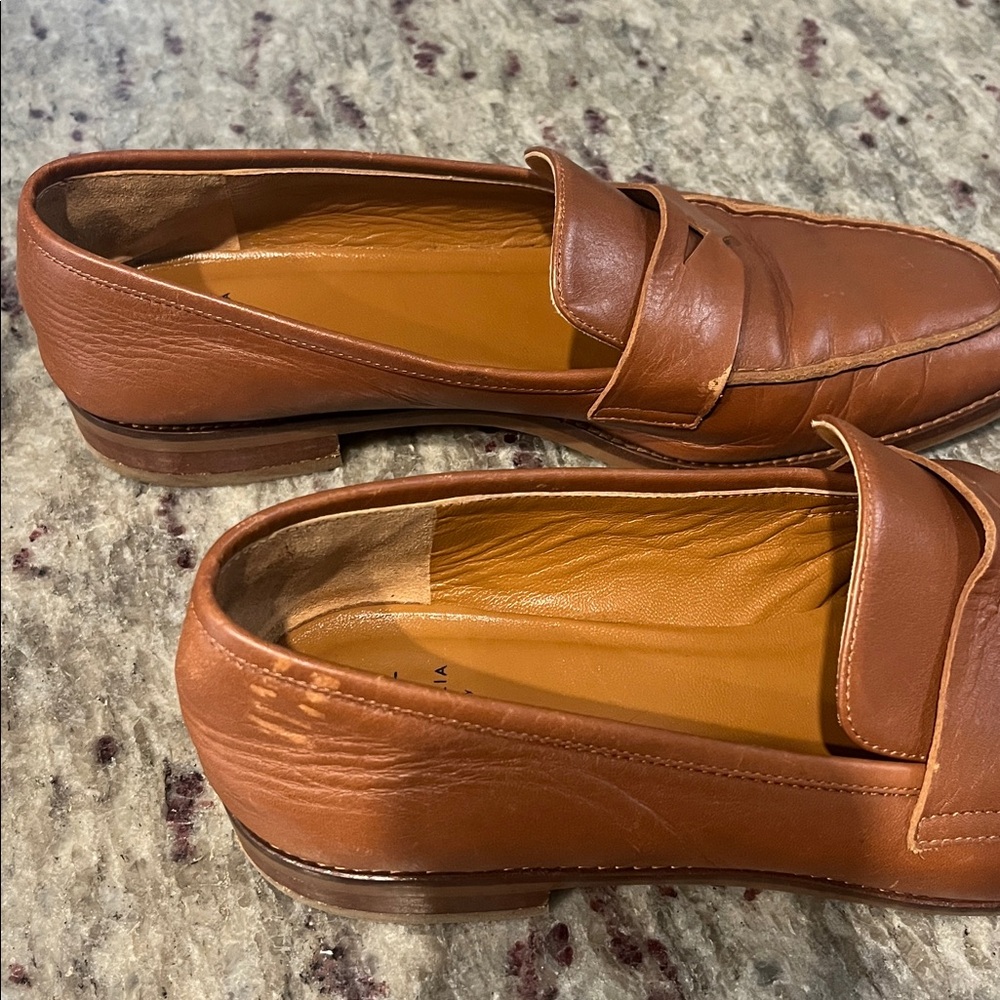 Aquatalia Brown Leather Loafers - Picture 4 of 6